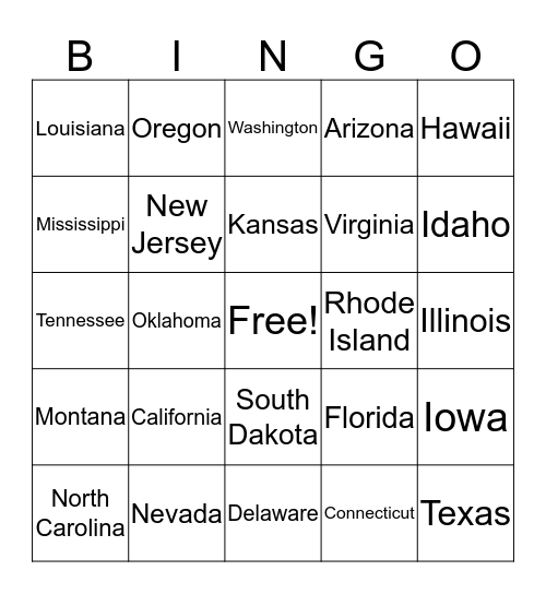 Labor Day Bingo Card