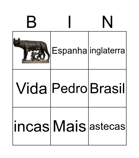 Bingo História  Bingo Card