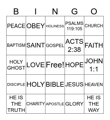 HOPE YOUTH Bingo Card