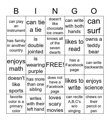 Anyone Who? Bingo Card