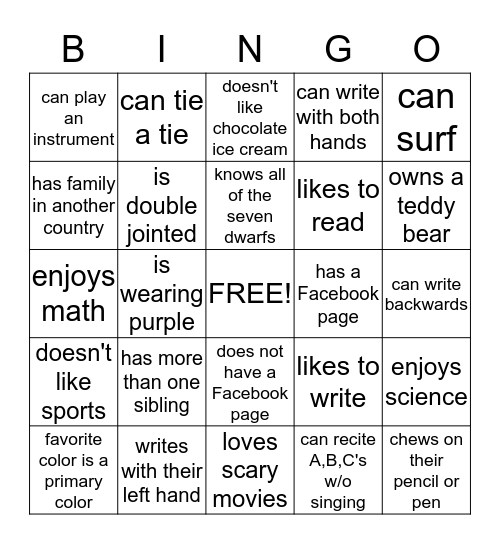 Anyone Who? Bingo Card