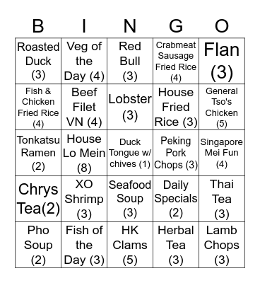 Greeter Contest 9/1-9/7 Bingo Card