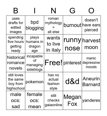 LIVIA BINGO Card