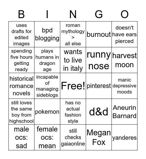 LIVIA BINGO Card