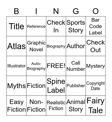 LIBRARY TERMS Bingo Card