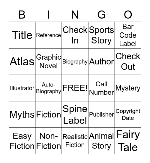 LIBRARY TERMS Bingo Card