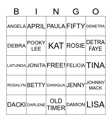 BROWN FAMILY PICNIC Bingo Card