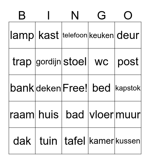 huis Bingo Card