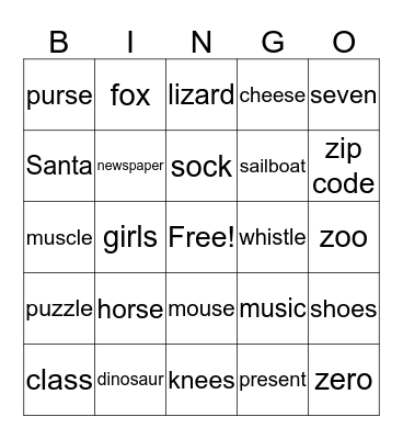 /s/ /z/ Bingo Card