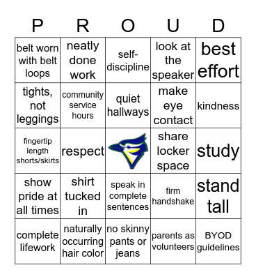 The Pennington Way Bingo Card