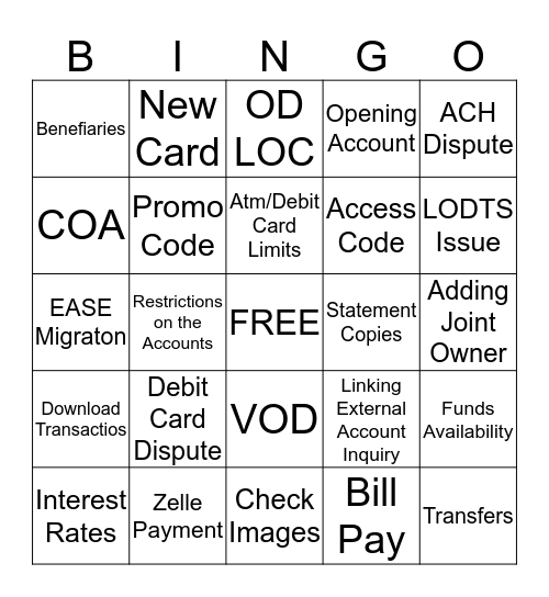 All About 360 Bingo Card