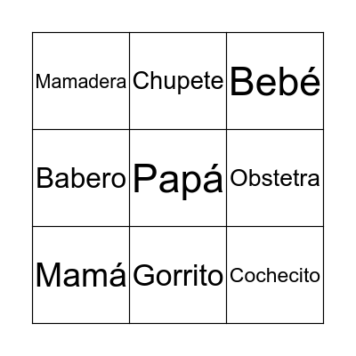 Baby Shower de Jazmín Bingo Card