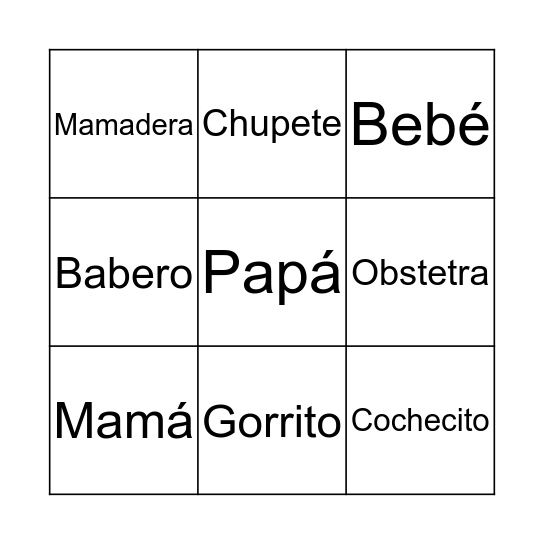 Baby Shower de Jazmín Bingo Card