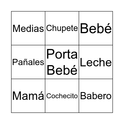 Baby Shower de Jazmín Bingo Card