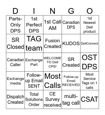 TQ Bingo Card