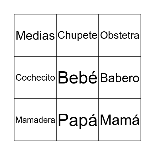 Baby Shower de Jazmín Bingo Card