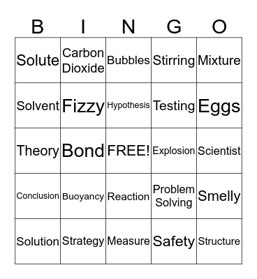 Science Bingo Card