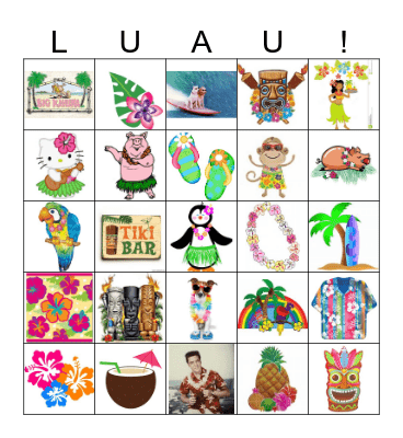 Operation's Luau Bingo Card