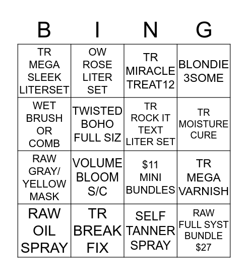 SEPTEMBER  Bingo Card
