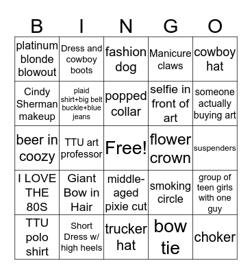 First Friday Bingo Card