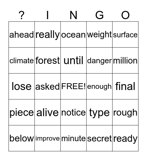 Bingo Card