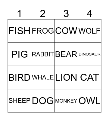 Act it Out! Bingo Card