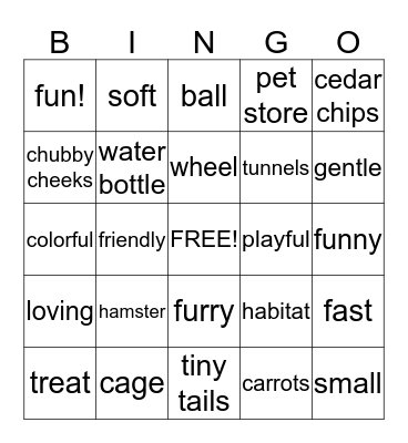 HAMSTER BINGO! Bingo Card