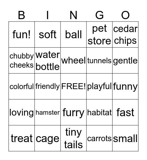HAMSTER BINGO! Bingo Card
