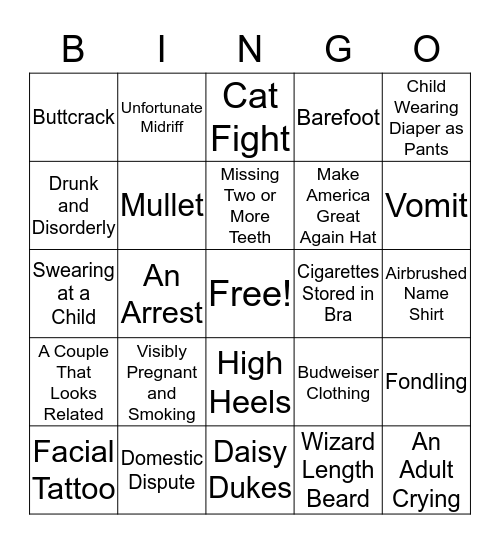 WEBN Fireworks Bingo Card