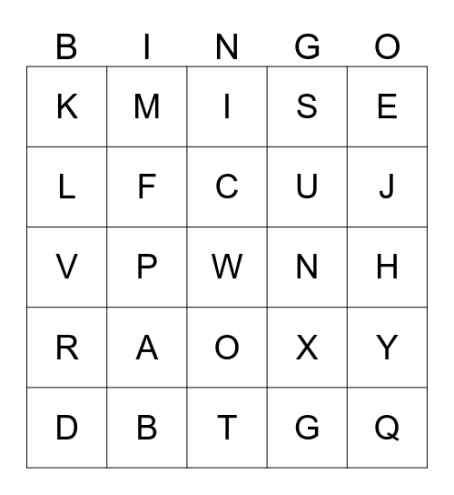 ABC BINGO Card