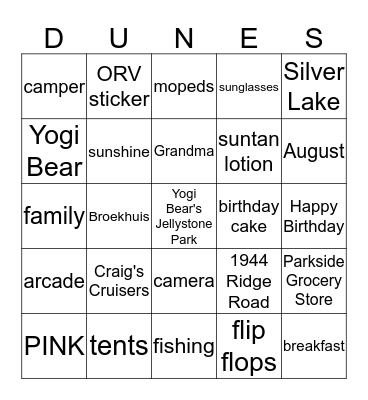 BROEKHUIS BIRTHDAY BASH Bingo Card