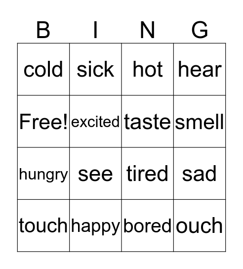 How We Feel Bingo Card