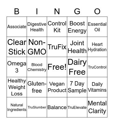 All About U Bingo Card