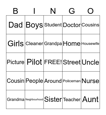 Words#1 Bingo Card