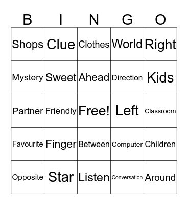 Words#3 Bingo Card