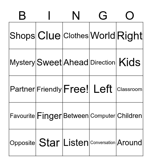 Words#3 Bingo Card