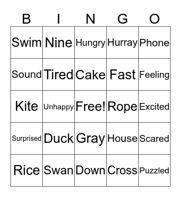Words#6 Bingo Card