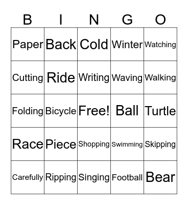 Words#7 Bingo Card