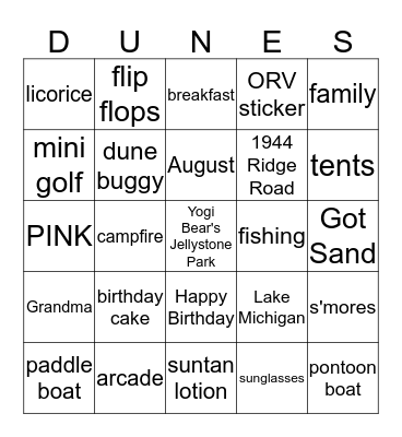 BROEKHUIS BIRTHDAY BASH Bingo Card