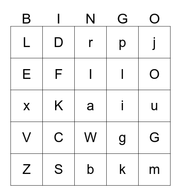 The Alphabet Bingo Card
