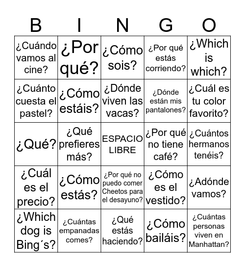 Bingo preliminar 7-2 Bingo Card