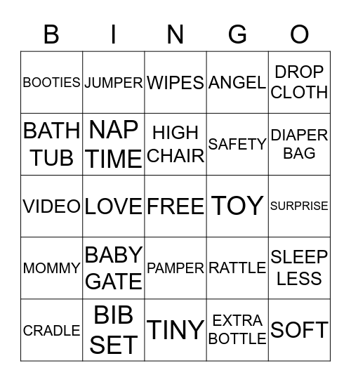BABY JACOB Bingo Card