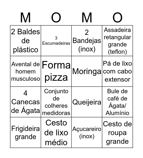 chá de panela dos momos Bingo Card