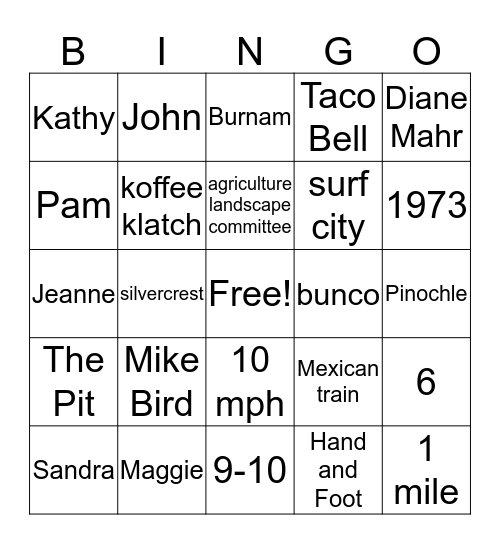 HHV Bingo Card