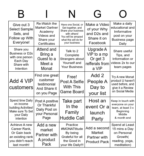 Business Building Bingo Card