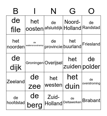 Nederland Bingo Card