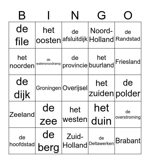 Nederland Bingo Card