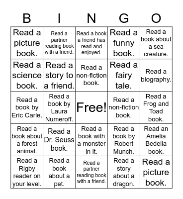 Book BINGO Card