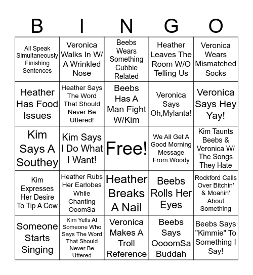 B Days Bingo-Welcome Back Beebs Bingo Card