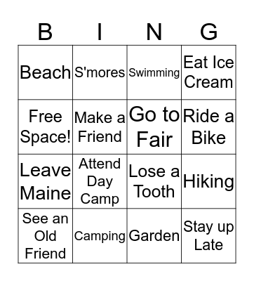 Troop 217 Bingo Card